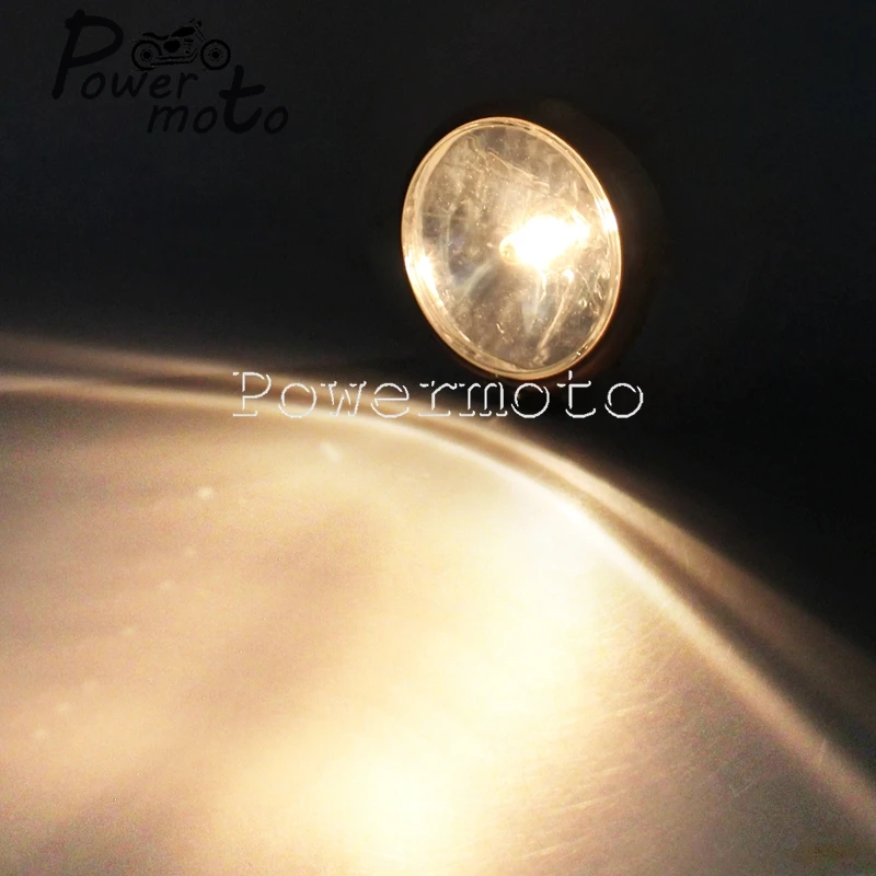 Motorcycle 12V 55W Old School Brown Headlight Glass Headlamp Vintage Running Light For Harley Chopper Bobber Cafe Racer Cruisers - Image 5