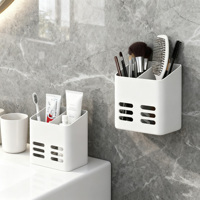 Bathroom wall rack - organizer for cosmetics and toiletries, used for storing skincare products.