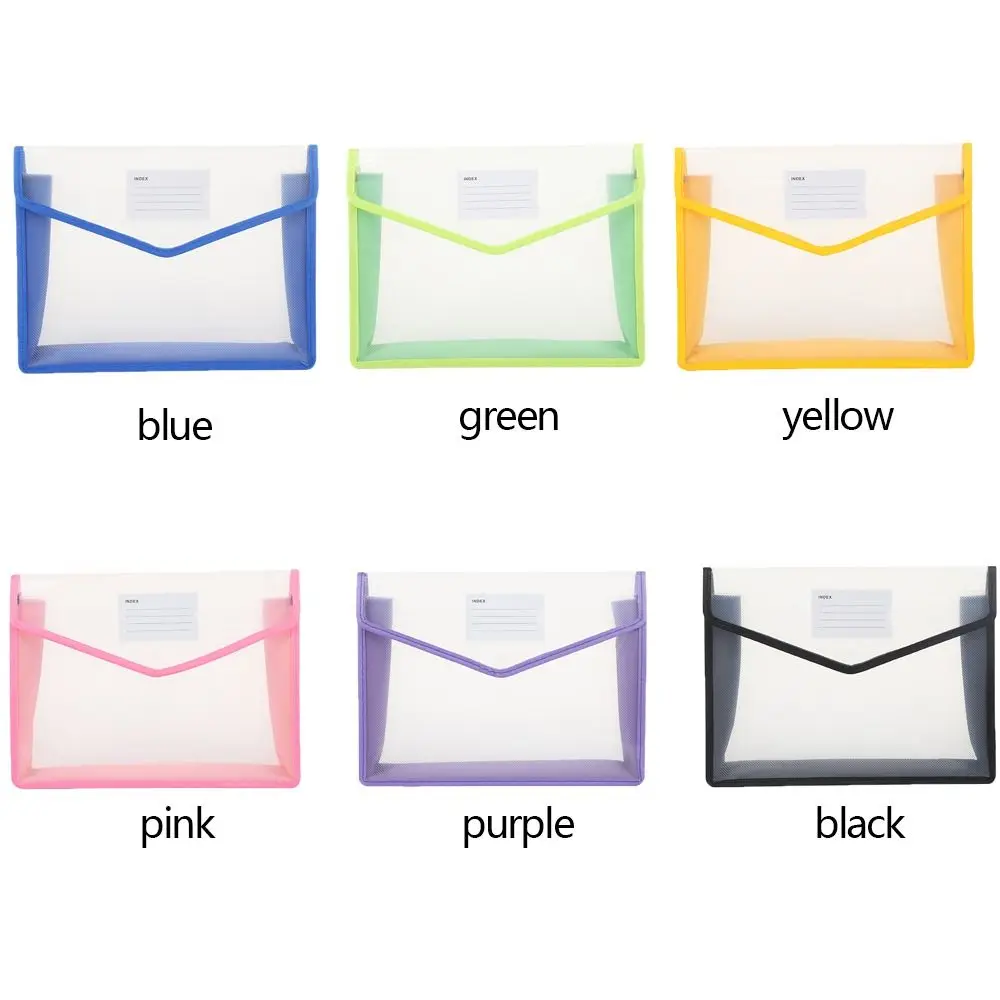 Waterproof A4 File Folders Large Capacity Stationery Storage Pouch File Organizer PVC Bag Envelope Folder School Supplies