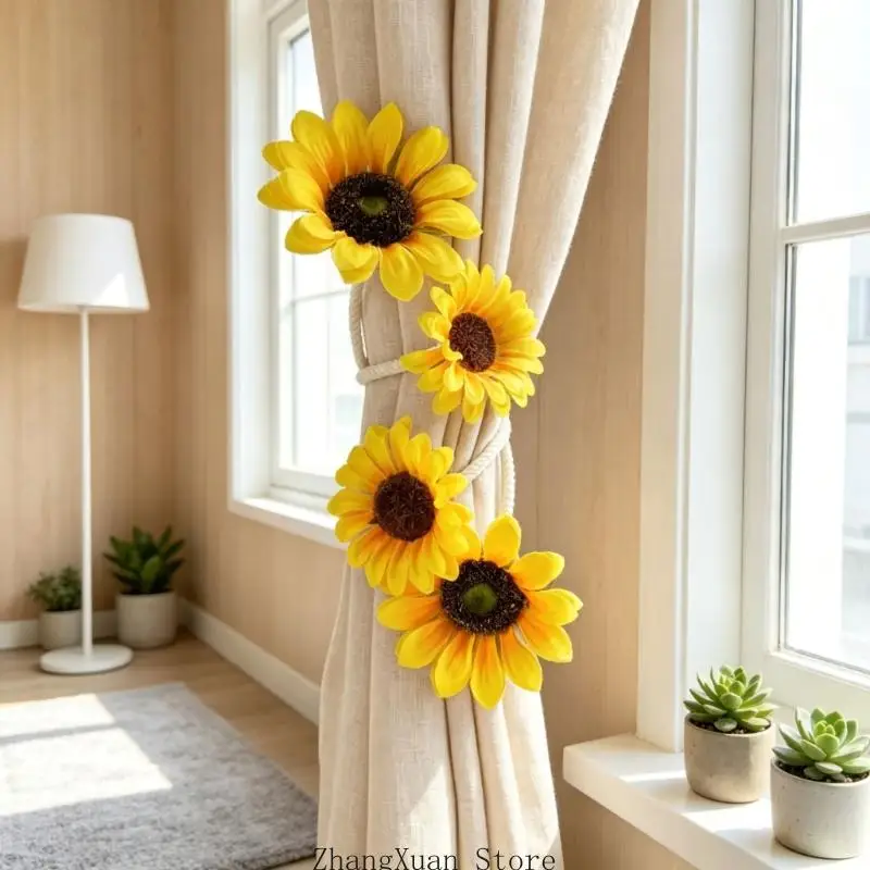 Wrap Around Sunflowers Curtain Tie for Home Window Drape Styling Decors 3XUF – Detail 8