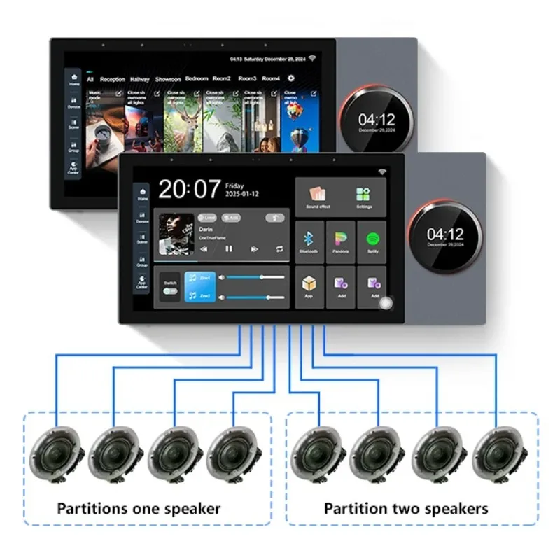 Golden Security Touch Screen Q7 7 Inch Panel with Built in Music Speaker Output Can Connecting with 8 Wired Speakers