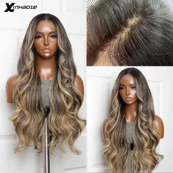 13x4 HD Highlight Lace Frontal Wig Human Hair Honey Blonde Body Wave Lace Front Wigs For Women Glueless Silk Top Wig Pre Plucked