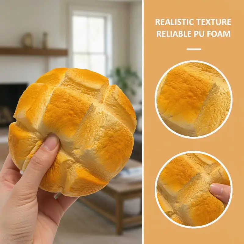Simulation Pineapple Bun Slow Rebound Soft Bread Decompression Realistic Slow Rising Squishy Toast Party Brithday Ornament Gift