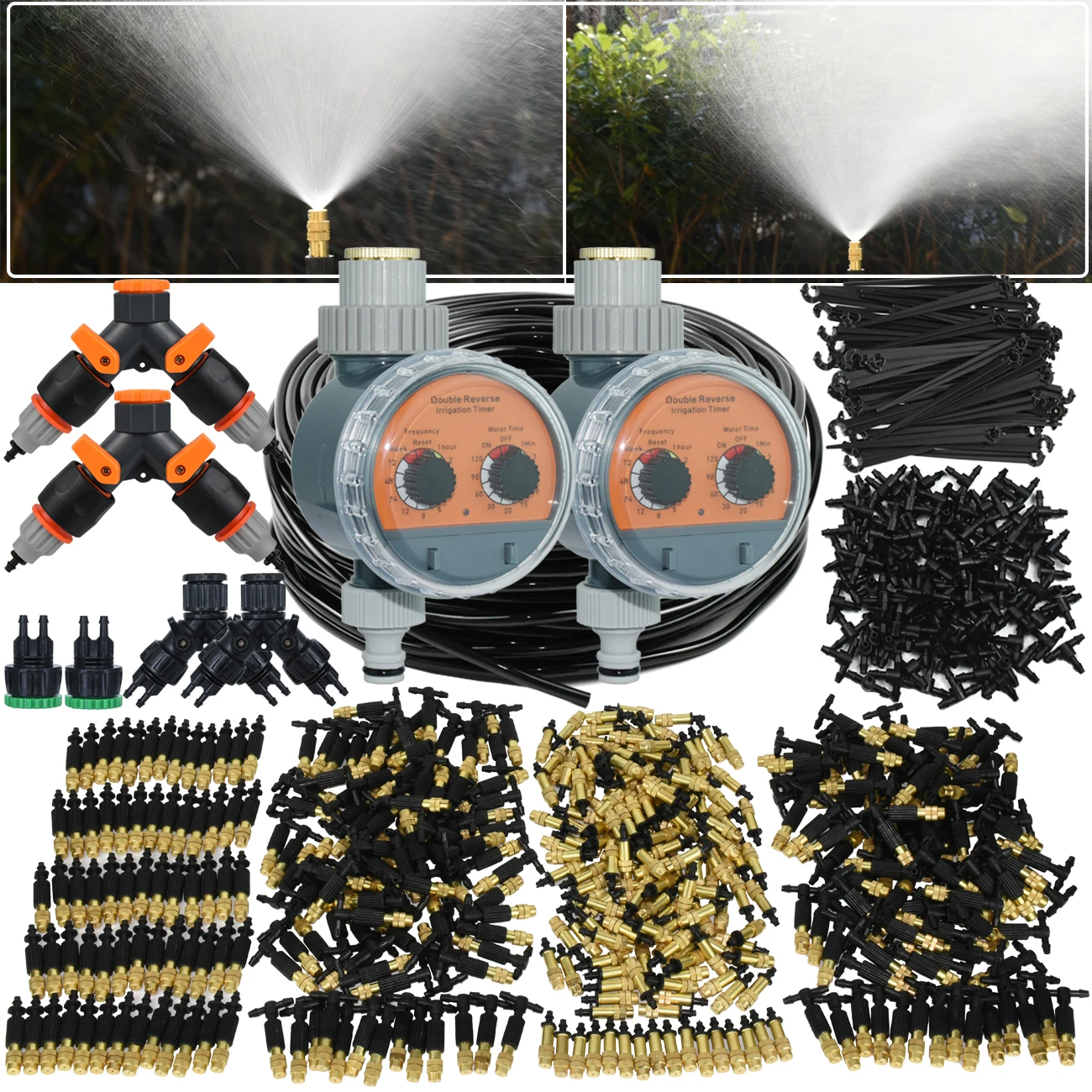 

KESLA 25-50M DIY Garden Watering Drip Irrigation Kit Automatic Cooling Misting Spray Nozzles Atomizing Outdoor Yard Greenhouse