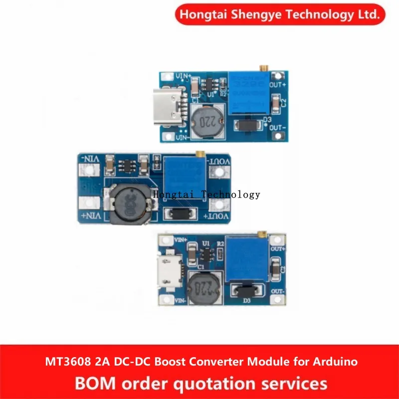 MT3608 DC-DC modulo Boost regolabile 2A Booster Board Boost Module TYPE-C MICRO USB 2V-24V a 5V 9V 12V 28V per Arduino