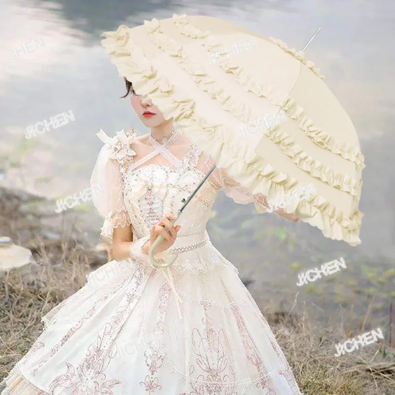 

Кружевной зонт принцессы, кружевной зонт, прямой стержень, солнцезащитный крем, свадебный зонт