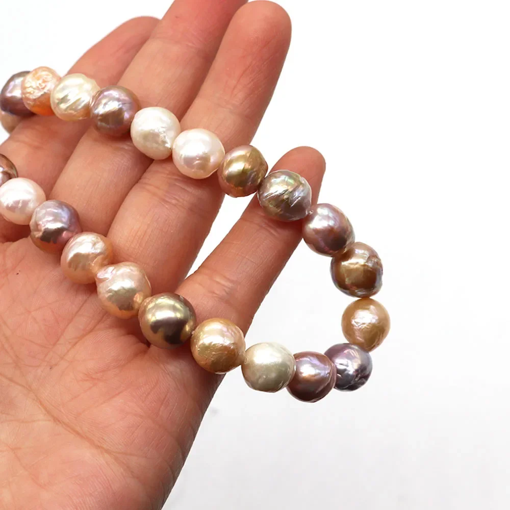 Natural Freshwater Bright Edison Pearl Crumpled Loose Beads Fine Jewelry DIY Earrings Necklace Pendant Jewelry Accessories