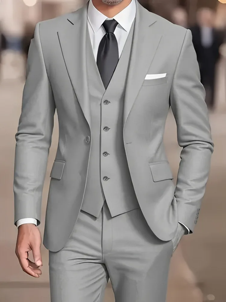 Neue Beige Anzug Männer Business Smoking Formale 3/2/1 Stück Kleid Einreiher Bräutigam Trauzeuge Prom Hochzeit Party – Detail 5