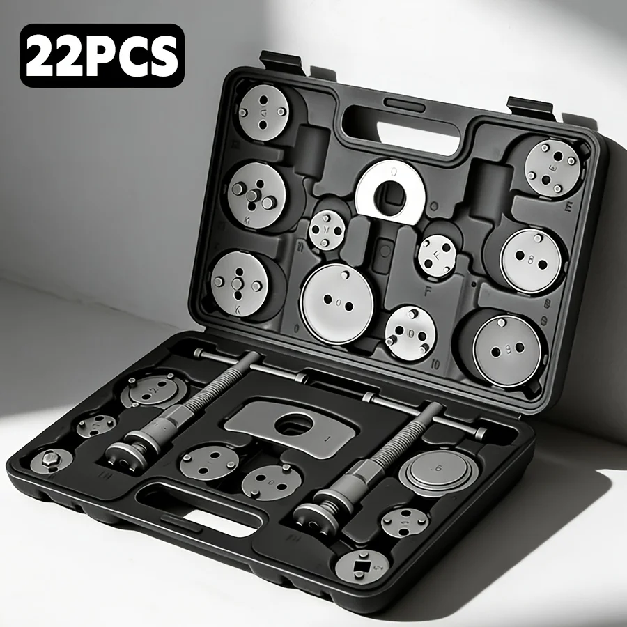 Industrial Heavy-Duty 22pcs Brake Caliper Piston Reversing Tool Kit| Professional Grade Structure| General Additions| Complete Brake Repair Tool Kit with Storage Box, Suitable for Industrial/Home/Auto Repair Toolbox, Or 46pcs Tool Set