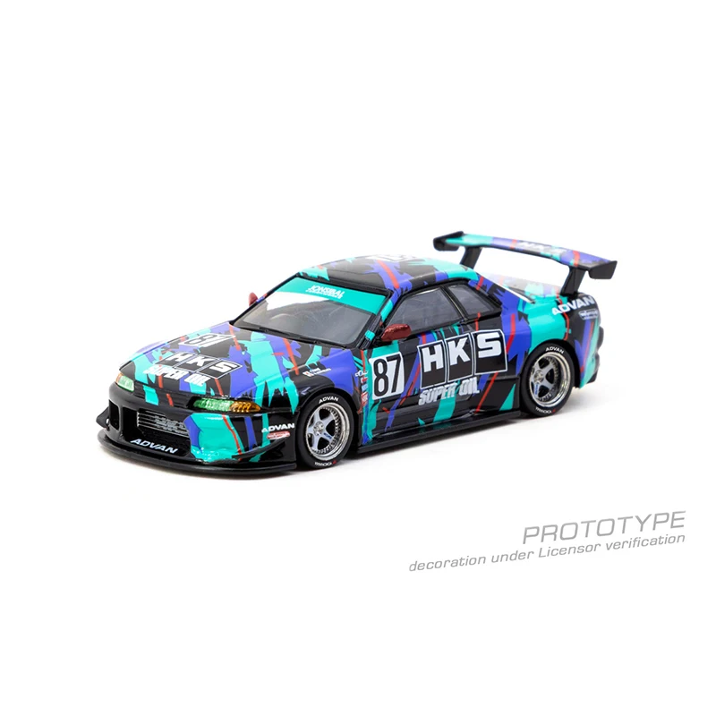 Pré-venda tw 1:64 nissan skyline r32 widebody hks diecast modelo de carro coleção brinquedos tarmac funciona