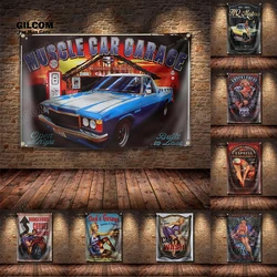 Garage Retro Banner Flag Hot Rod Decoration High Heels Poster Wall Art  AD Vintage Sign Motor Car Man Cave  Pub Club Bar