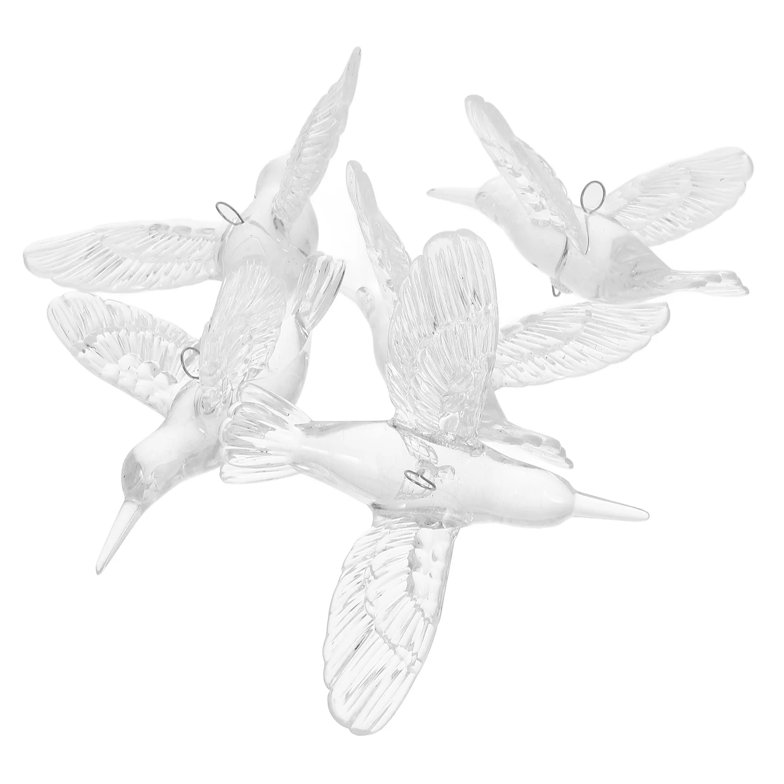 5 Pcs Acrylic Bird naments Clear Hummingbird Decorations for Home Party Wedding Christmas Tree Hanging Pendants