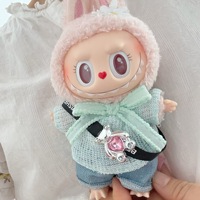 For V1 V2 V3 17cm Labubu party doll clothes colorful yarn cowboy clothes casual doll clothes