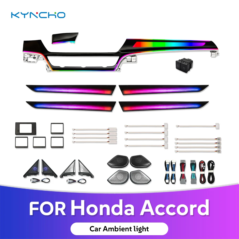 

Для Honda Accord 2018 2022, светодиодное автомобильное окружающее освещение, симфоническое внутреннее освещение, диоды, симфоническое автомобильное окружающее освещение