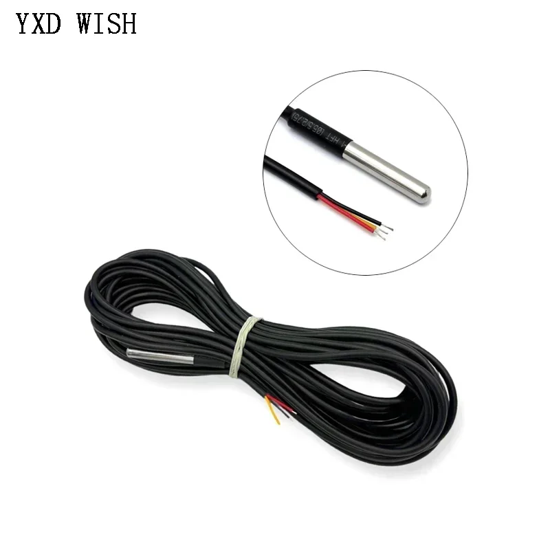 

1PCS 10M DS1820 Stainless steel package Waterproof DS18b20 Temperature Probe Temperature Sensor 18B20 10 Meter