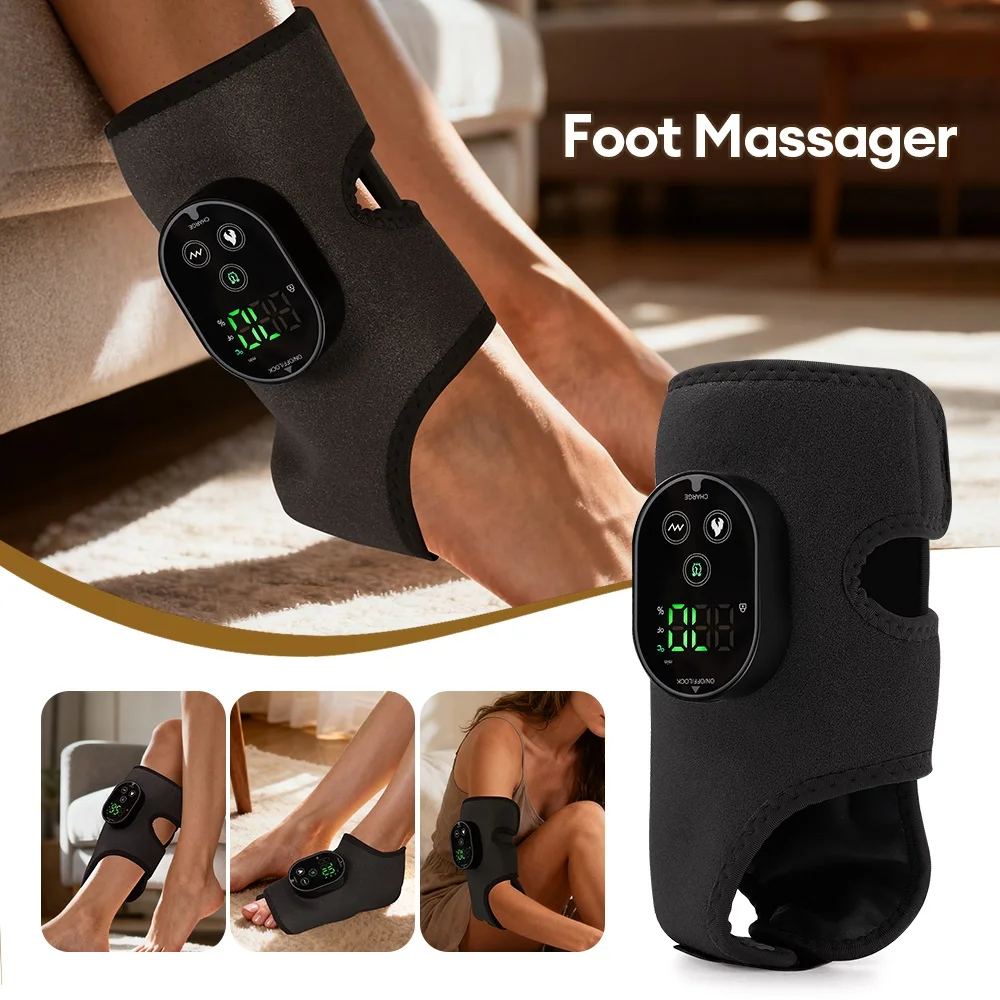 

Электрический массажер для лодыжки, горячий компресс, вибрационный массаж, портативный массажер для лодыжек, ног, рук, ног с удлинителем, беспроводное использование