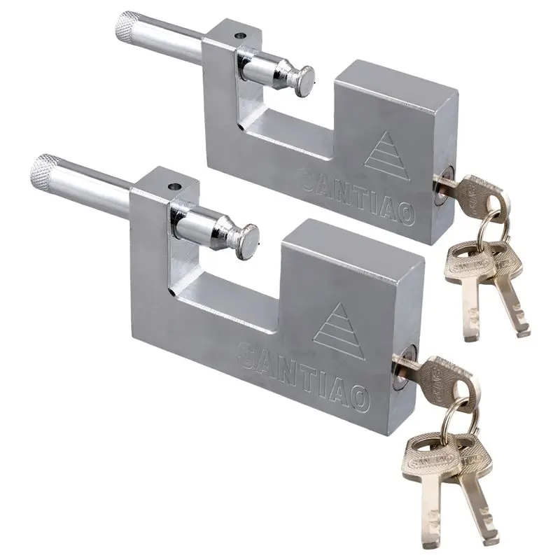 

A95G 2PCS Multifunctional Padlock Keyed Padlock Waterproof Antirust Lock Pry Door Lock With 3 Keys