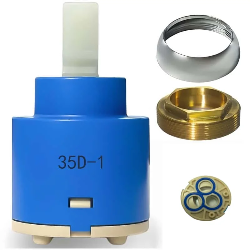 1 Set Ceramic Disc Cartridge Mixer Faucet Thermostatic Cartridge Faucet Disc Valve Pp Plastic for 35/40Mm