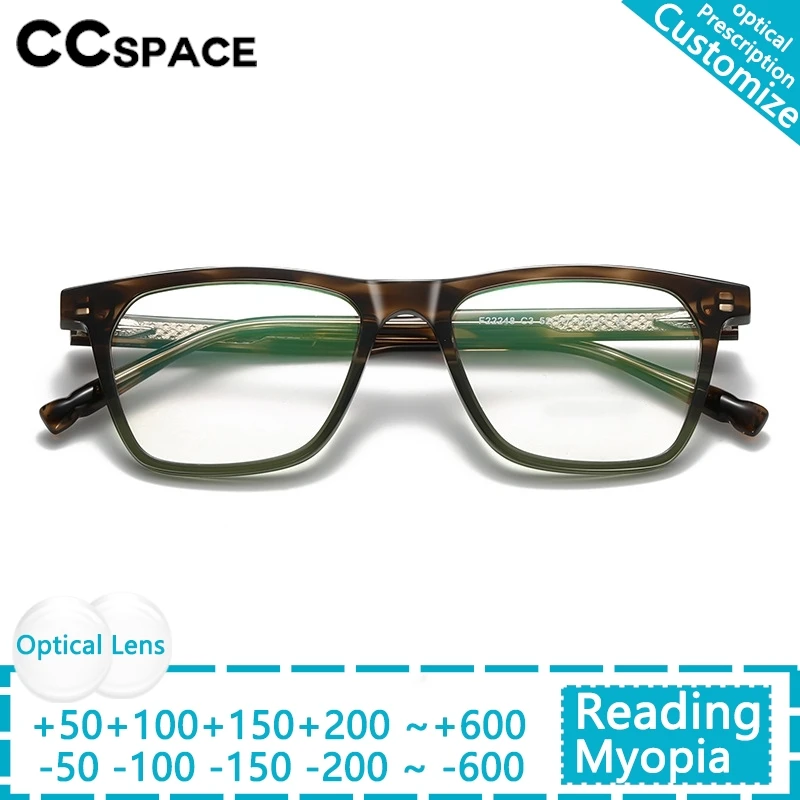 

Luxurious Business Square Anti Blue Light Acetate Eyeglass Frame Men Women Reading Glasses Optical Customized Presbyopia Eyewear