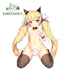 EARLFAMILY-NSFW Loli Anime Car Stickers, Vinil, Sexy, Personalidade, Skate, Pára-choques, Decalque, Acessórios De Corrida, 13cm x 10,1 cm