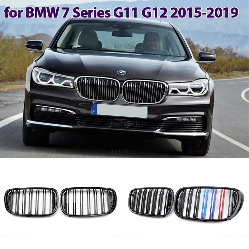 

For BMW 7 Series G11 G12 2015-2019 Replacement M Color/Gloss Black Car Gloss Black Kidney Grill Dual Slats Racing Grill