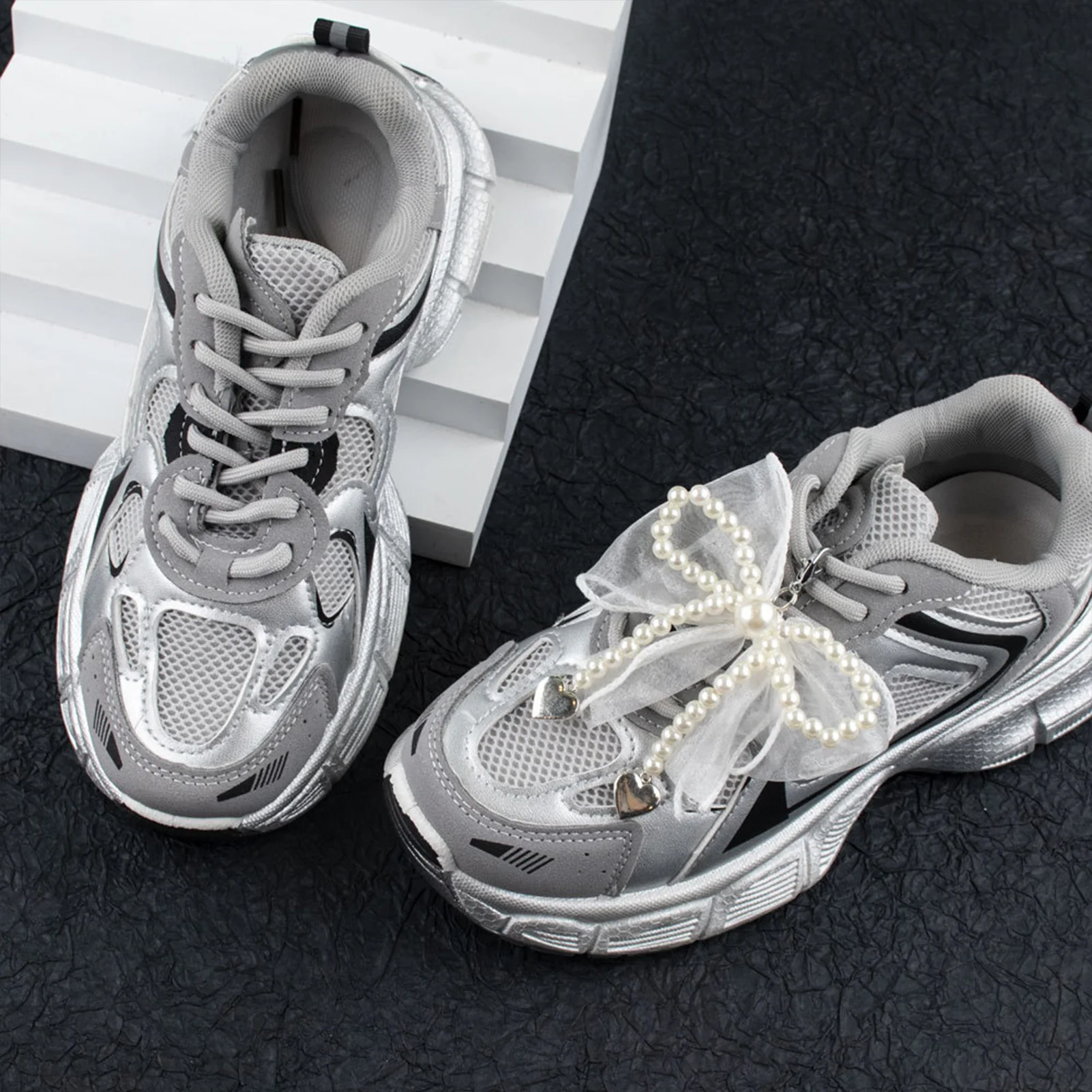 Pearl & Lace Shoes Buckle Elegant Removable Versatile Shoe Buckles for Decorating Boots Shoes