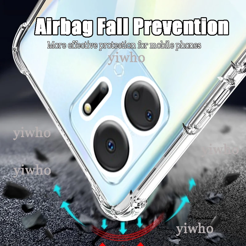 Shockproof Clear Case for Honor X7a RKY-LX1 Soft Silicone Transparent Back Covers for Honor X 7 A X7 7a Phone Protective Camera