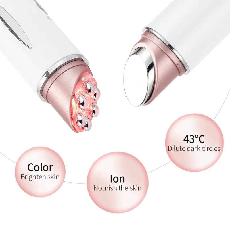 Eye Beauty Device EMS Eye Massager Red Light Sonic Vibration Eye Skin Anti Aging Face Tighten Hot Compress Remove Dark Circles