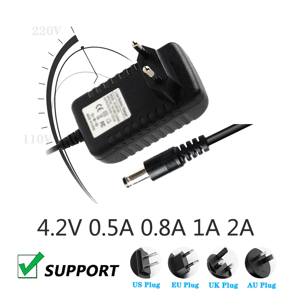 4.2V 500MA 800MA 1000MA 2000MA DC Power Adapter 4.2V 0.5A 0.8A 1A 2A 2.5A 3A Charger Power Adapter