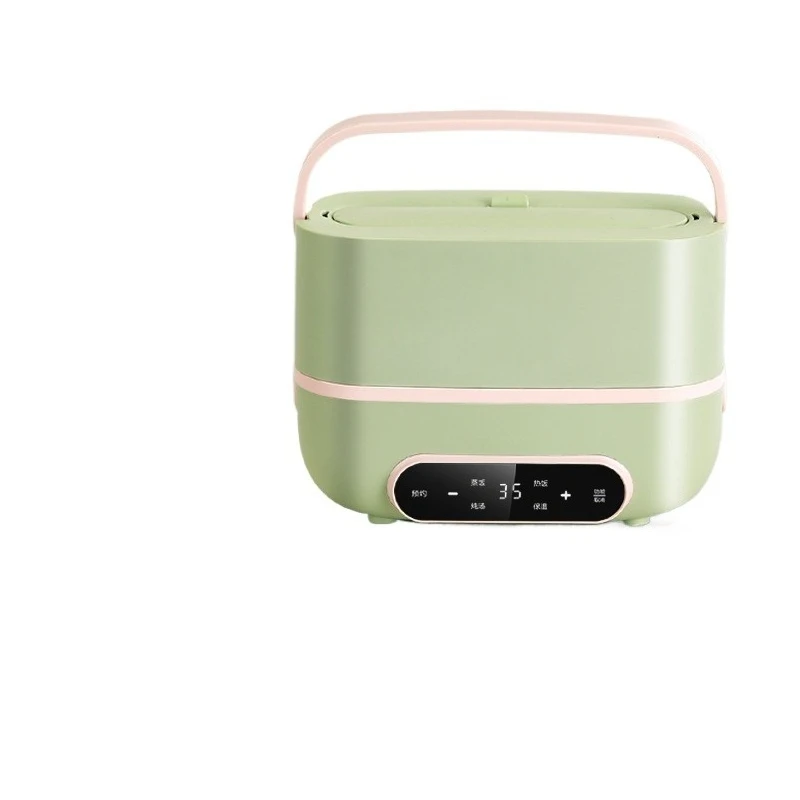 Electric heating lunch box, which can be plugged in to heat meals, keep warm and steam food, with timing  and touch screen.