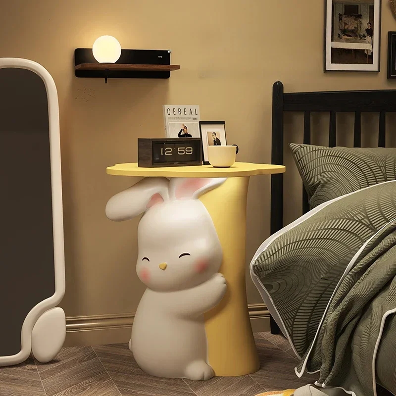 

Home Decor Rabbit Statue Side Table Living Room Creative Cartoon Animal Art Sculpture Coffee Tables Nordic Bedroom Bedside Table