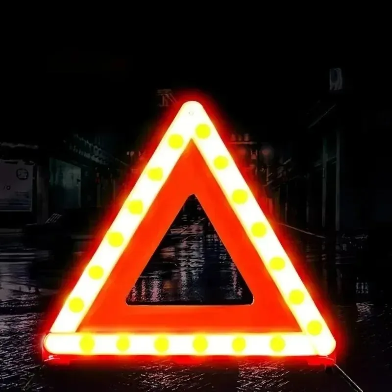 

Новый светоотражающий дорожный знак остановки, складной треугольный автомобильный штатив, предупреждающий знак, аварийный разбивающий знак, аксессуары для внедорожника, фургона и автобуса