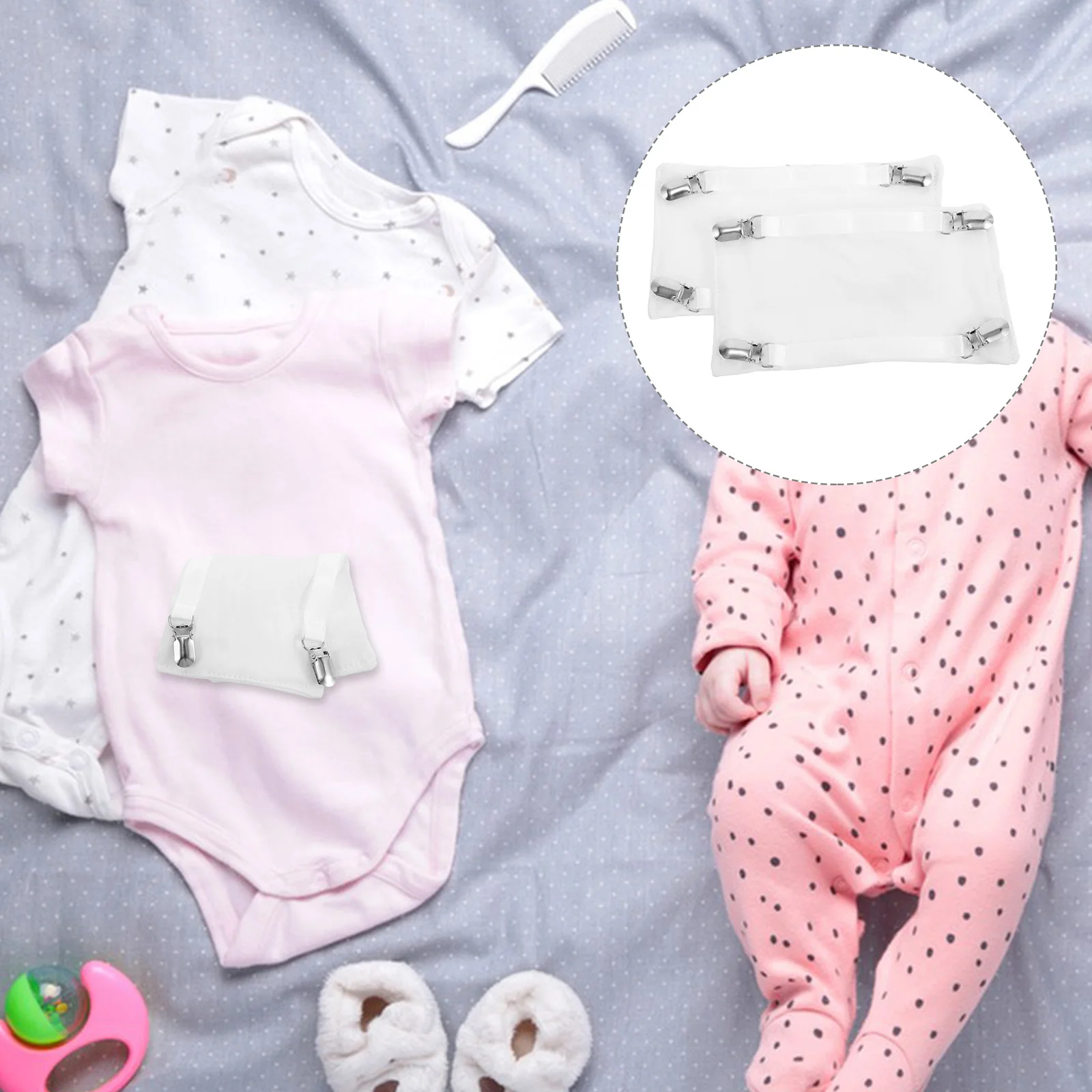 

2Pcs Bodysuit Extender Clips Cotton Jumpsuit Extender Clip Design Soft Cotton Bodysuit Extension Supplies