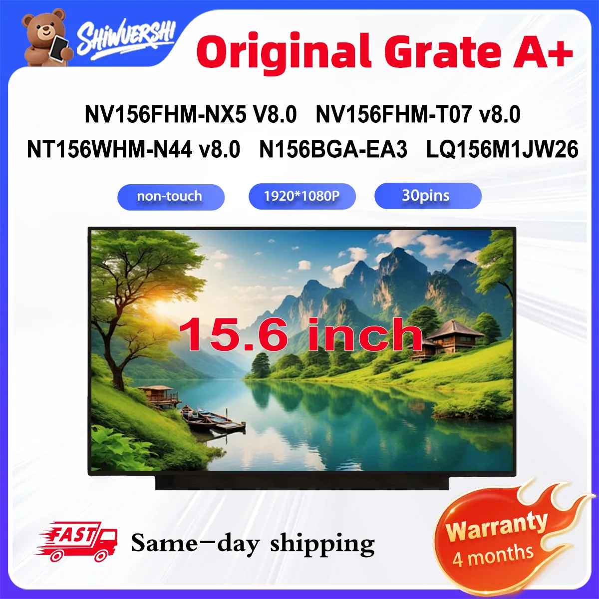 

Новый ЖК-экран для ноутбука A+ 14 дюймов, тонкий, NV156FHM-NX5 V8.0, NV156FHM T07 V8.0, NT156WHM N44 V8.0, N156BGA EA3, LQ156M1JW2