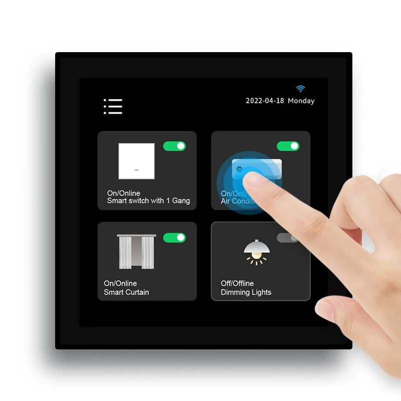 2022 T8E Linux 4 Inch Touch Screen Switch Display Panel Remote Control Smart Home Control Panel with Alexa