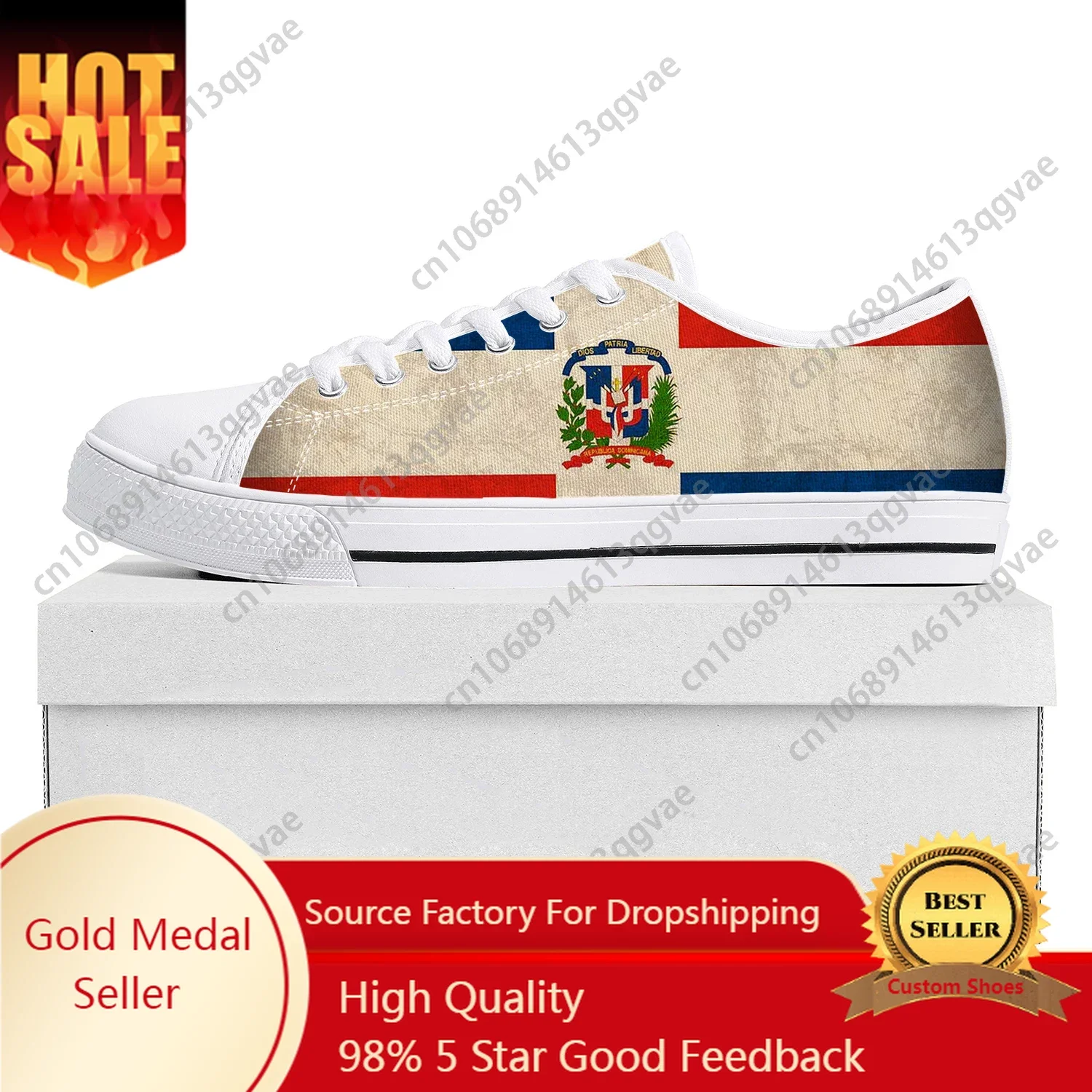 Bandiera della repubblica dominicana Low Top Sneakers di alta qualità uomo donna adolescente Canvas Sneaker Prode Casual coppia scarpe scarpe personalizzate