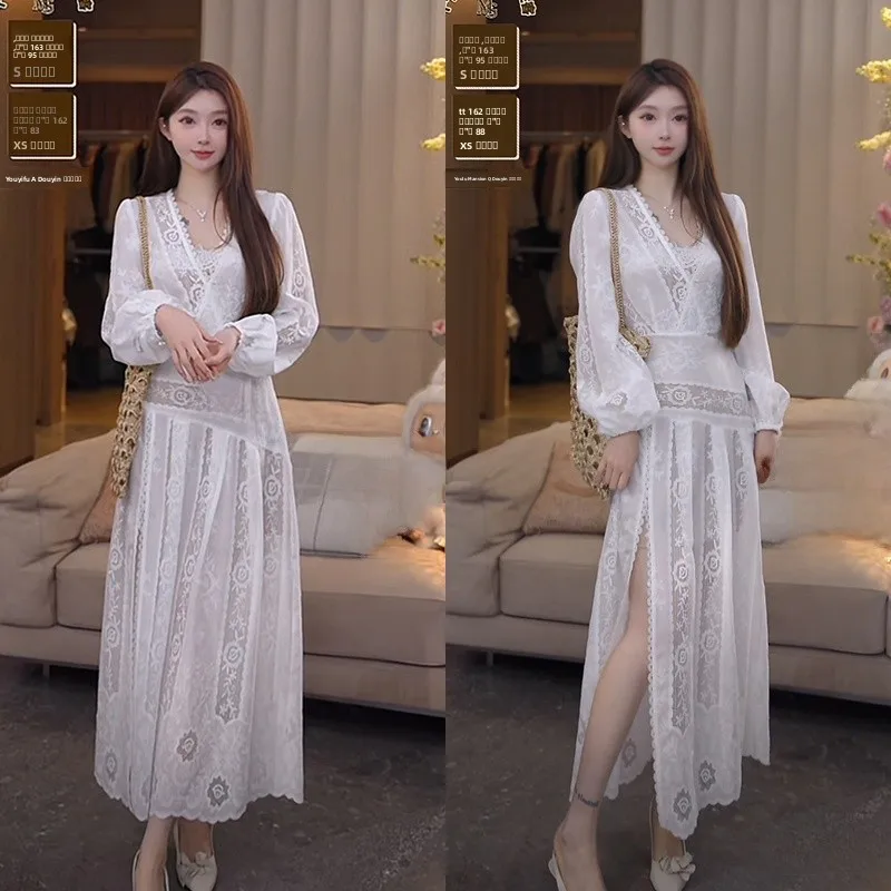 

Mimius Heavy Embroidery V-ne Slimming Dr with Strap Cotton Hanfu Women's Faion Spring 2025 Ele Simple Design
