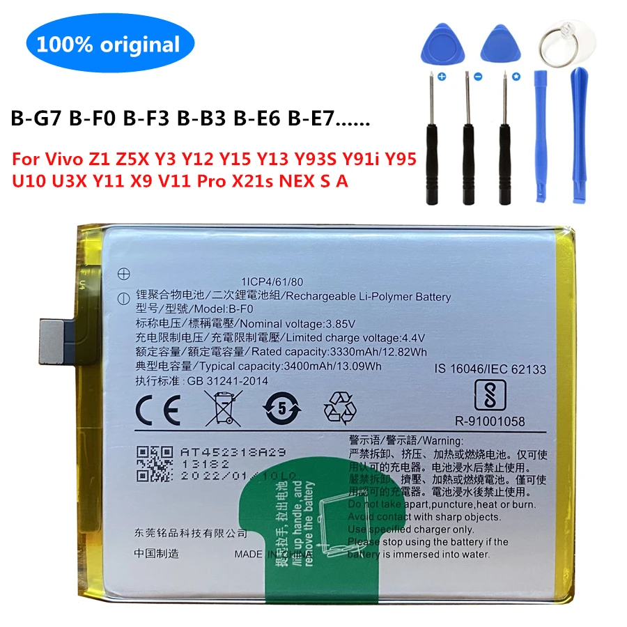 

Original B-G7 B-F0 B-F3 B-B3 B-E6 B-E7 Battery for Vivo Z1 Z5X Y3 Y12 Y15 Y13 Y93S Y91i Y95 U10 U3X Y11 X9 V11 Pro X21s NEX S A