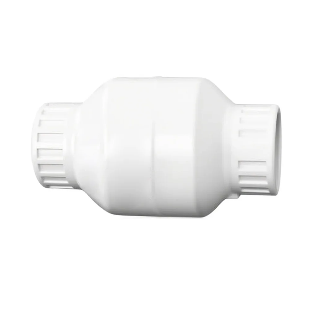 1 Inch White PVC Baffle Check Valve for Plumbing Backflow Control Silent Operation Compatible with Standard Pipe Fittings