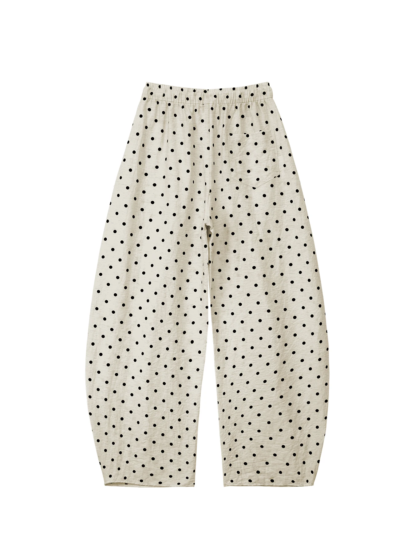 Pantaloni a gamba larga in lino a pois per l'estate da donna, pantaloni Yamamoto sottili a vita alta stile ampio e rilassato, casual dritto-l