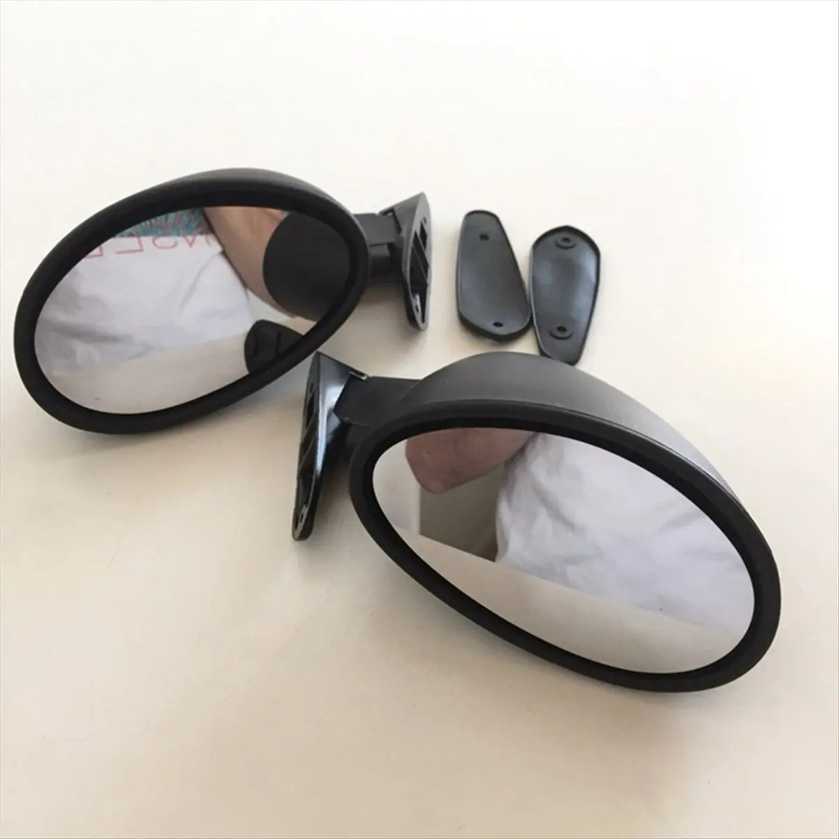 11-California Style Left & Right Car Classic Retro Door Wing Side Mirror Rearview Vintage Matte Universal Black