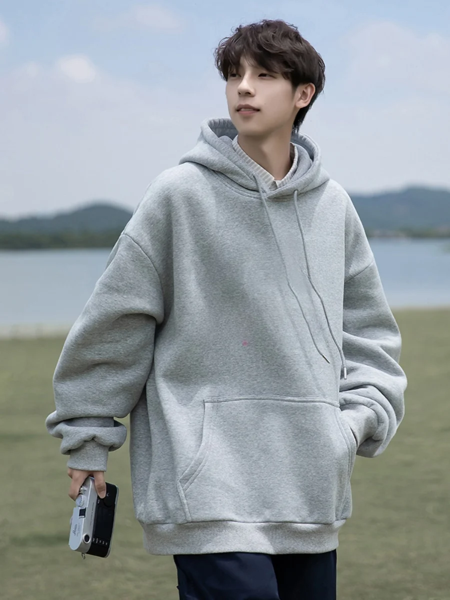 جديد 2024 مقاس كبير هوديي رجالي أمريكي Sle k أزرق 300 Pou سترة زوجين ملابس الخريف الشتاء فضفاضة تناسب عادية...