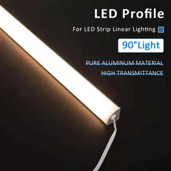 50CM Taśma LED V Style Profil aluminiowy do SMD 5050 2835 COB Elastyczna taśma wstążkowa Lampa Czarny Srebrny Pasek Kanał Rozproszone oświetlenie