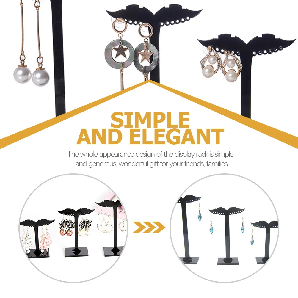 

3Pcs Earring Display Rack Acrylic Earrings Holder Decorative Wing Earrings Organizer Jewelry Storage Shelf Desktop Stand
