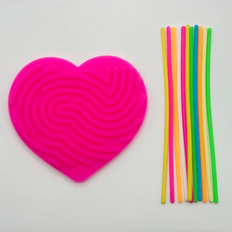 Sensory Activity Board for Kid Busy Board Motor Skills Montessori Toy Relaxing Stress Colored Silicone Rod Travel Toy Gift Boy