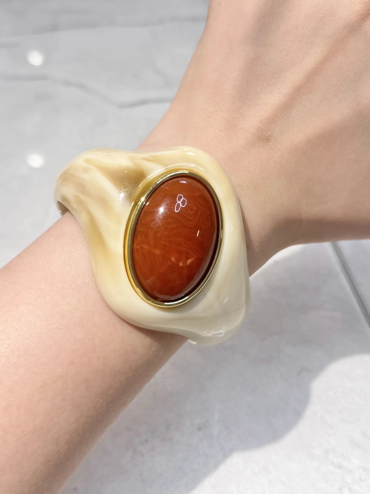 Irregular Wave Resin Bracelet from Europe and America Melad Y2K Multi Color Dyeing Wide Bracelet Accessories for Women
