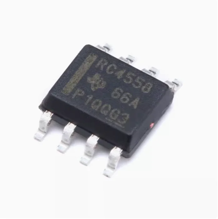 Оригинальный оригинальный SMT RC4558DRG4 SOIC-8 Двойной рабочий усилитель IC Chip