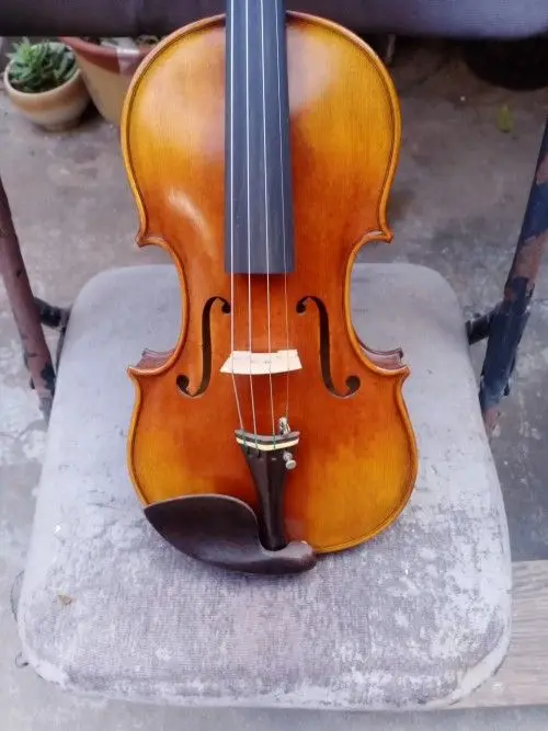 Handmade solid wood whole board violin learning and grading 4/4 natural tiger pattern violin professional grade high-end