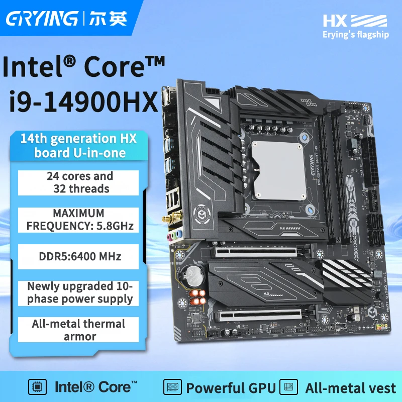 DIY Desktop Computer Set for Core I9 14900HX 24C32T DDR5 RAM LGA 1151 New 7nm 2.2GHz 32MB L2 Cache 64-bit Virtualization