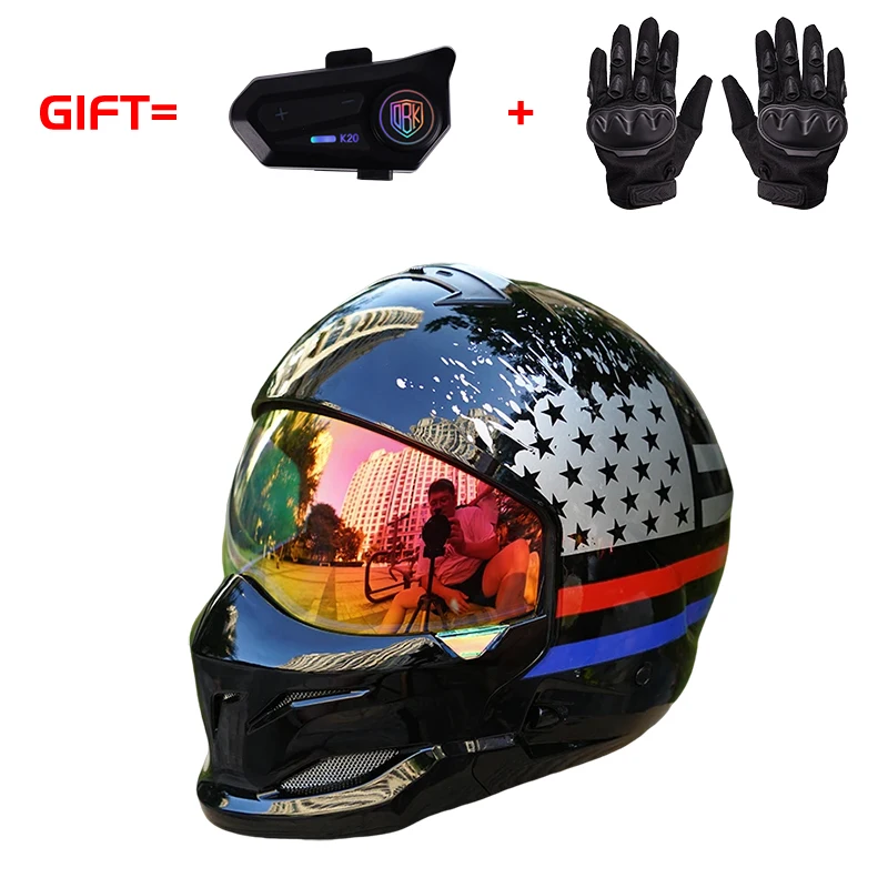 

Scorpion Retro Motorcycle Helmet Removable Front Module Transparent Lens M L XL XXL Sizes Available for Motorbike Safety Gear